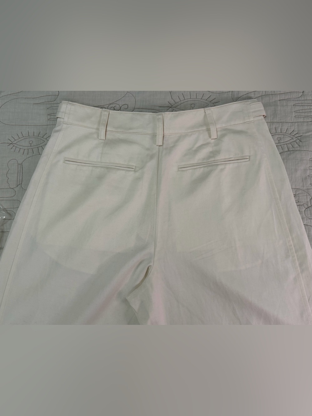 Madewell Barrel-Leg Drapey Twill Pants Vintage Ivory Size 8 NWT - Picture 7 of 12